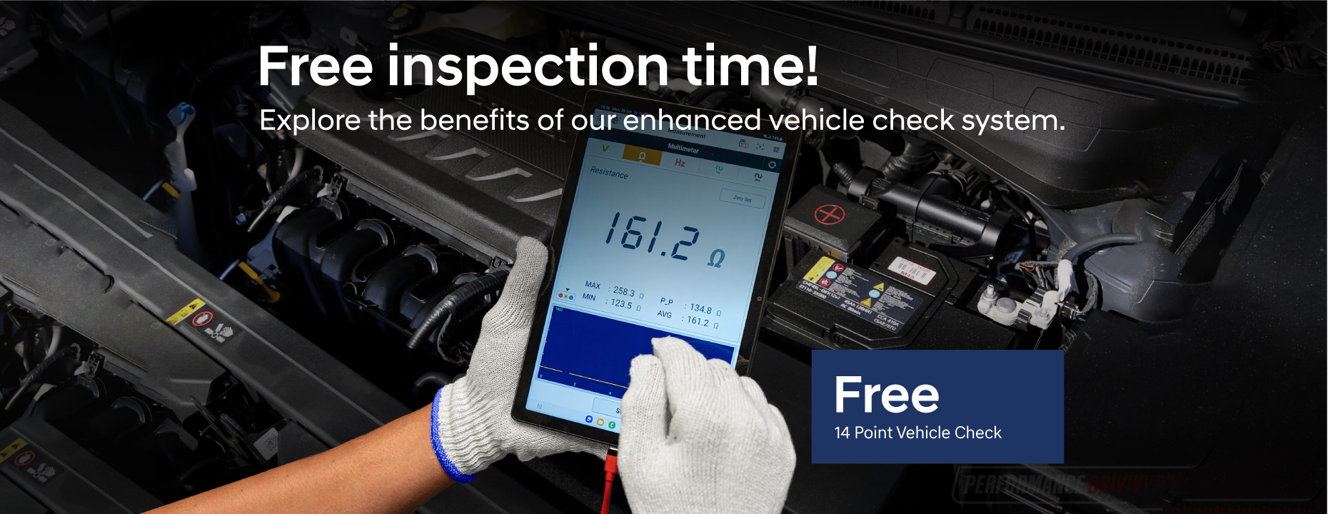 Free inspection time. Benefit from safe drive assessment from Hyundai.