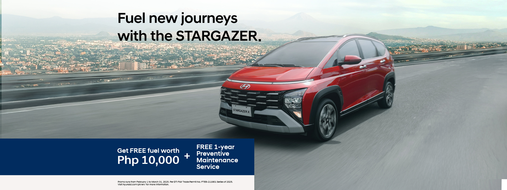 hyundai stargazer free fuel and pms promo