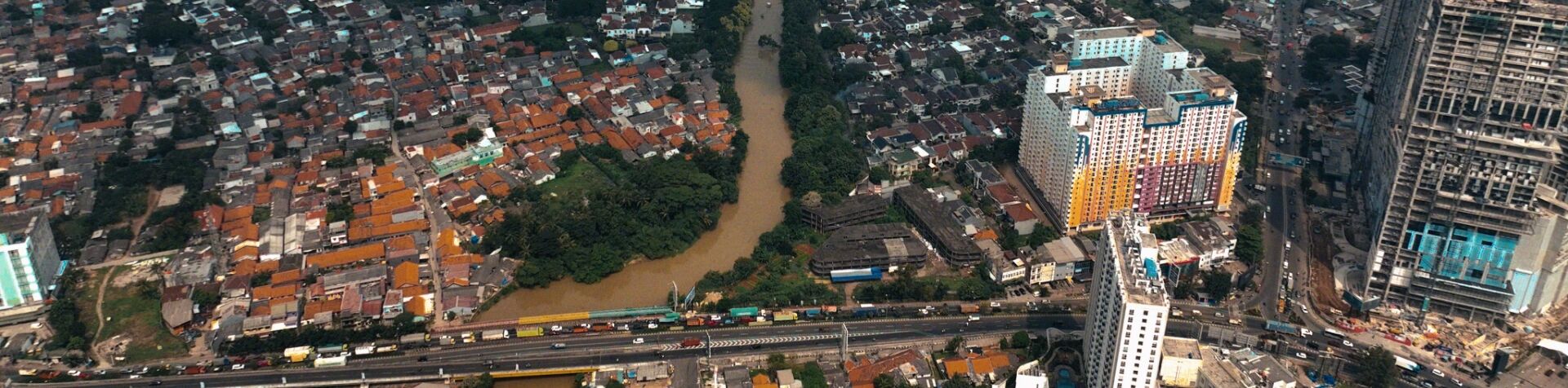 A bird’s-eye view of Jakarta’s crowded city landscape