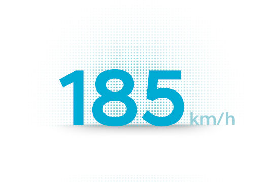 Top speed 185 km/h