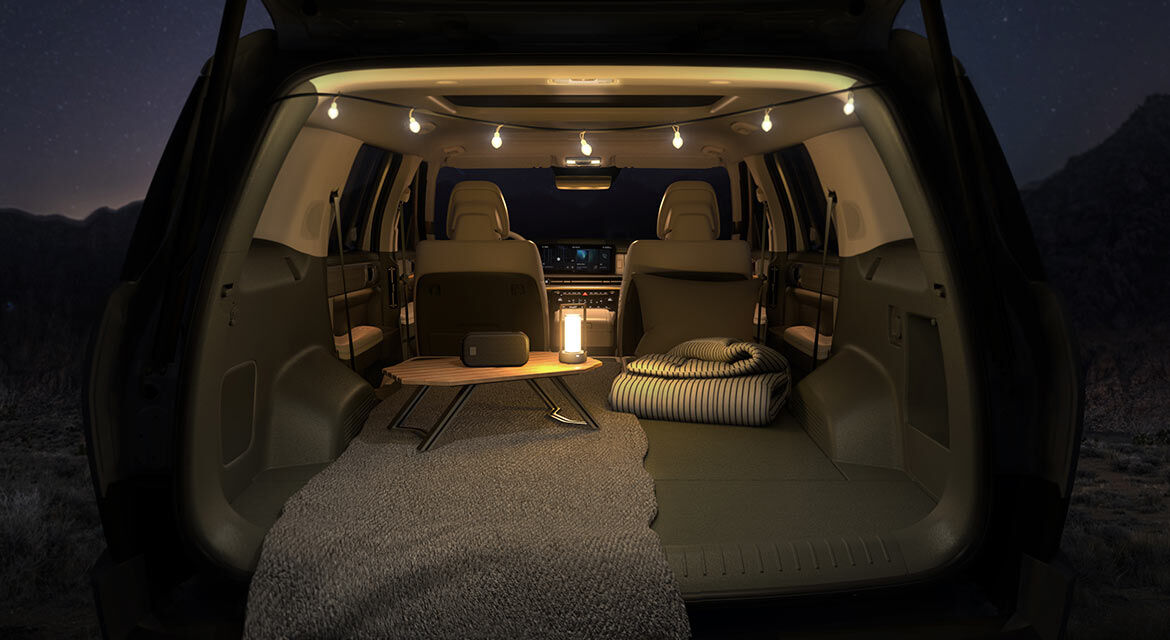 The more accommodating tailgate creates a spacious interior with a terrace-like feel at the rear when open