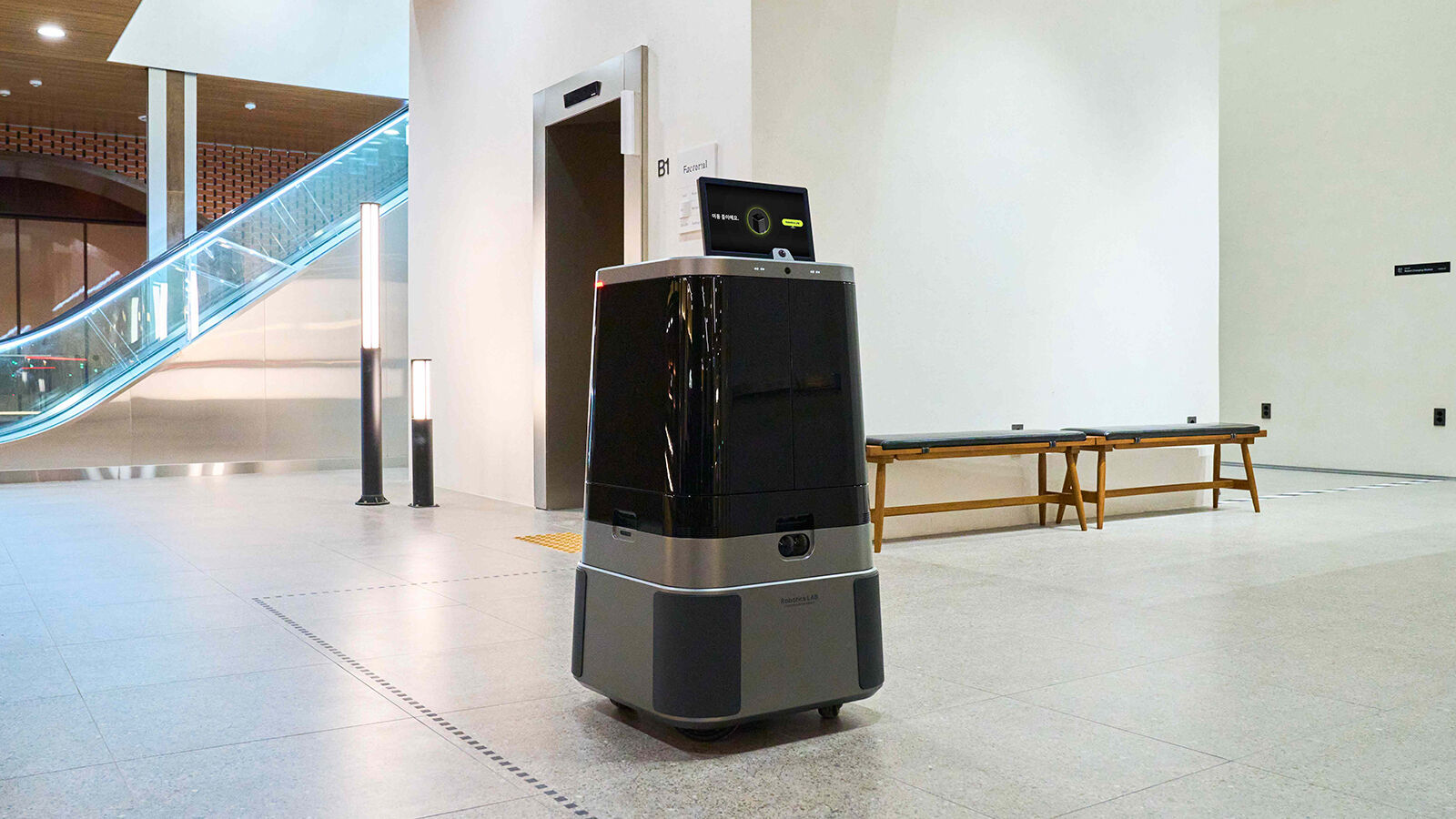 DAL-e Delivery robot navigates autonomously across the building, providing quick and efficient delivery services to building occupants