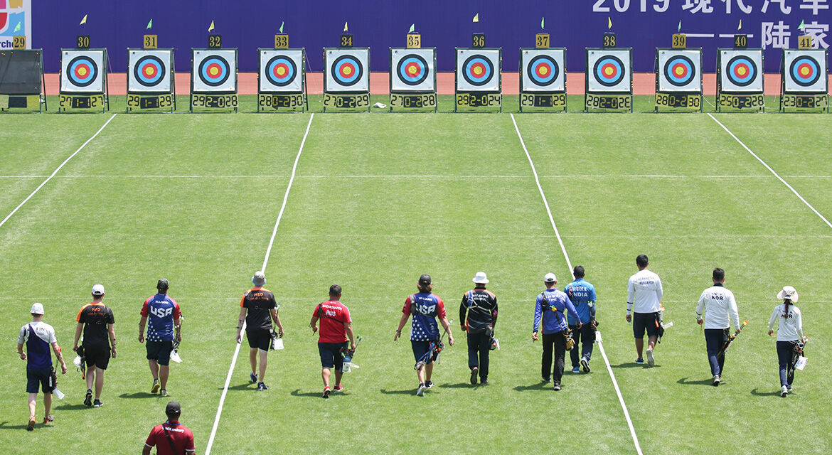 Elite archers compete side by side
